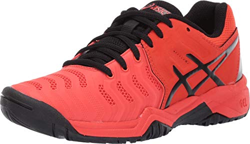 ASICS Kid's Gel-Resolution 7 GS Tennis Shoes, 1M, Cherry Tomato/Black