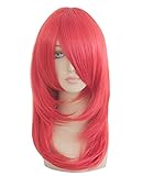 Beauty Smooth Hair Sexy Frauen Schulterlange Rot Lockig Wellig Voll Peruecken Party Haar Cosplay Peruecke NW03-3