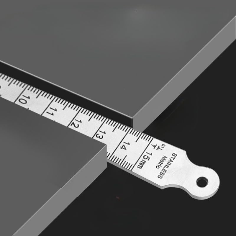 1Pcs 0-15mm Double Sided Welding Taper Gauge Depth Gauge Aperture Ruler Gap and Hole Measuring Tool (Silver)