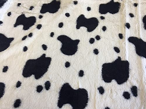 Tissu imitation fourrure de vache noire de 5m (500x150 cm) pour décoration et ameublement