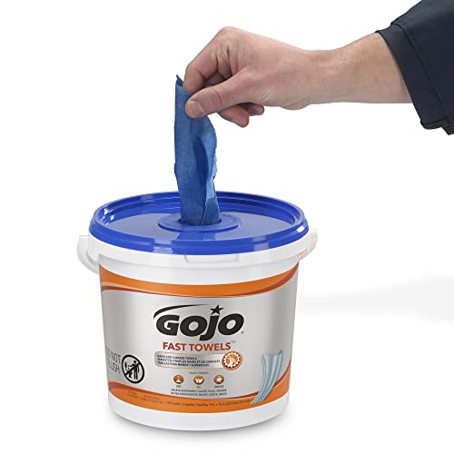 Gojo Fast Towels, Fresh Citrus Scent, 130 Count Multi-Purpose Heavy Duty Textured Wet Towels Bucket (Pack Of 1) - 6298-04 #TOP1