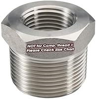 Vista 11 de Beduan - Buje reductor hexagonal de acero inoxidable, 1" macho NPT a 1/2" hembra NPT, accesorio adaptador para tubería de fundición reductor