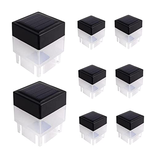 Lampe solaire poteau clôture jardin lot de 8 éclairage extérieur LED étanche pour cour terrasse