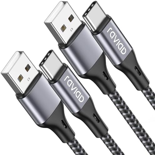 RAVIAD USB C Kabel 1M 2Stück, 3.1A Ladekabel USB C Schnellladekabel Nylon | Geflochten USB auf USB C Kabel für iPhone 17 16 17e 16e 15 Pro Max, Samsung Galaxy S26 S25 S24, Macbook,