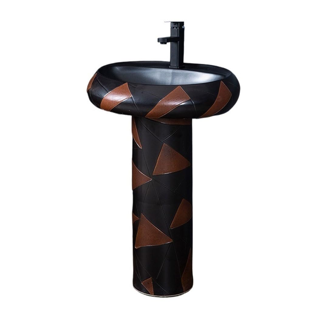 Aertsdfgt A Vessel Sink Creative Personality Pedestal Basin Vertical Rt Wash Integrated Floor-Standing Balcony