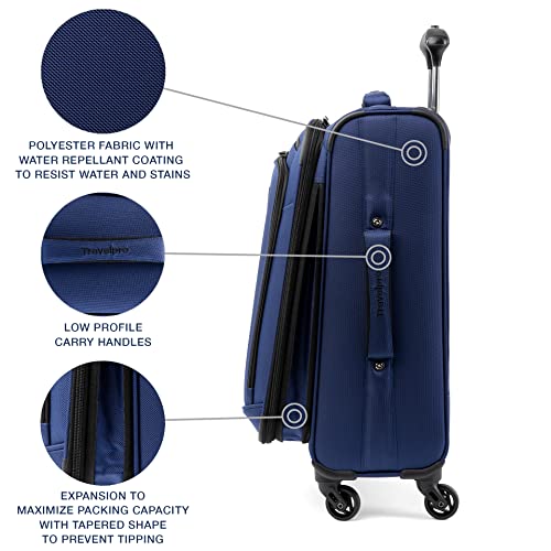 Travelpro Runway 2 Piece Luggage Set, Carry-On & Convertible Medium To Large Check-In Expandable Luggage, 4 Spinner Wheels, Softside Suitcase, Men And Women, Blue #TOP4