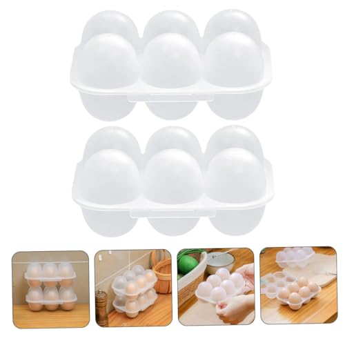 Caja para huevos apilable con tapa reutilizable para organizar la nevera, pack de 8 7