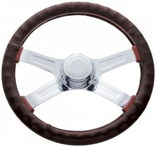 United Pacific 70112 Accessory Steering Wheel Cover, 18" Steering Wheel Cover, Dark Brown