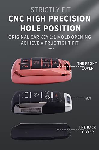 Sanrily Soft Tpu 6 Button Key Fob Cover For Dodge Ram 1500 2019-2022 Full Protection Keyless Fsmart Key Case Shell With Keychain Red #TOP3