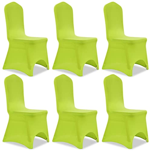 vidaXL Housse de Chaise Extensible 6 pcs Vert pour Déco Mariage Cérémonie Fête