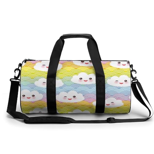 Duffel bag pour camping randonnée voyage nuage blanc sac de sport 45cm