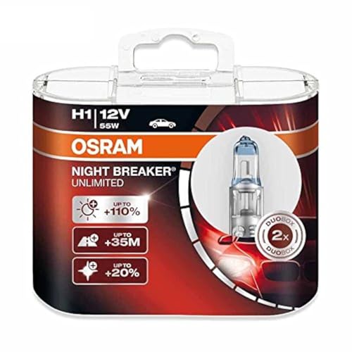 Osram H1 12V 55W 64150NBU Night Breaker Unlimited Auto Lampen Halogen Scheinwerfer Paar