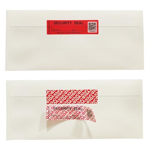 TSPC SECSEAL 100pcs 25x90mm Fluorescent Mark Total Transfer Security Tamper Evident Anti Counterfeit Tamper Proof Stickers Labels Seals (1x3.54 Inches QRCode,Matte Red) — view 4