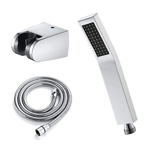 Pomme de douche amovible avec support en laiton et flexible extra long au design moderne