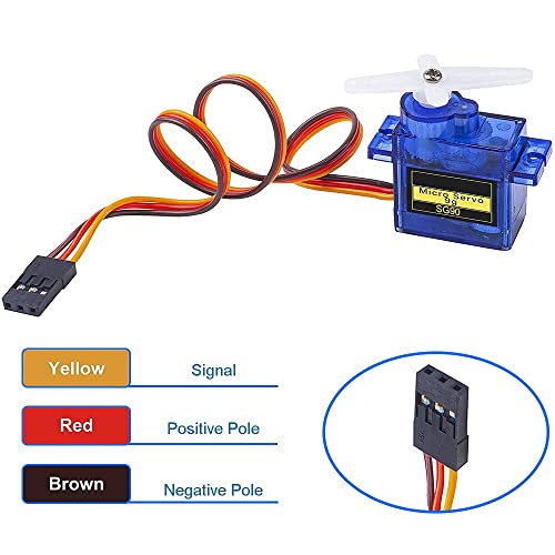 Image of REES52 SG90 9g Micro Servo Motor Kit for RC Drone /Car /Airplane /Helicopter /Vehicles /Robots /Compatible with Arduino Projects and Raspberry Pi Incl. Screws and 3 Servo Arms