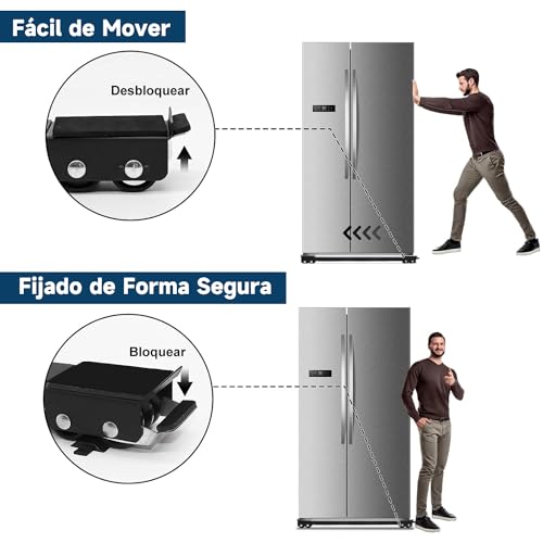 Image of Retractable Base for Washing Machine with Wheels, Fridge Holder, 46-71 cm Portable Mobile Base for Various Appliances, Washing Machine, Refrigerator, Dryer, Load 300 kg (Black)