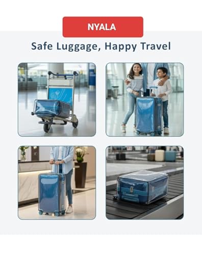Image of NYALA 3 Pcs Protective Trolley Bag Cover | Suitcase Bag Cover | Waterproof Dustproof Luggage Cover, Clear PVC Suitcase Covers Protectors (28 in, 24 in, 20 in) (Transparent, 3 Size Combo)