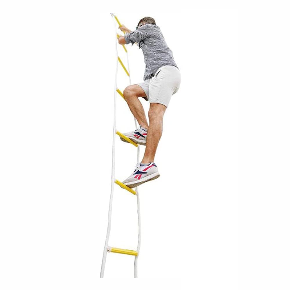 Emergency Rope Ladder – 10m Fire Escape Ladder For Windows & Balconies, Portable Nylon Ladder With Carabiners
