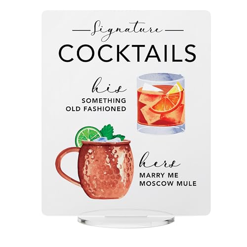 Elation Factory Co. Acrylic Wedding Bar Menu | Signature Cocktail