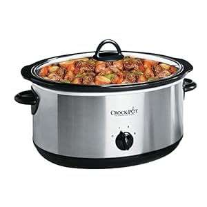 Crockpot scv803 ss 8 quart manual slow cooker with 16 oz little dipper food warmer stainless steel  urban country home decor