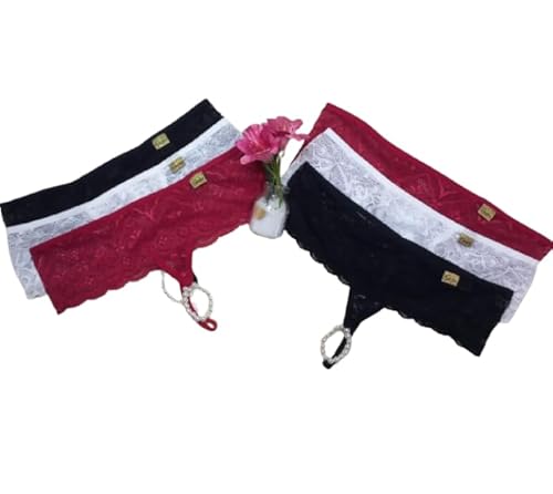 Kit 3 Calcinhas Sexy de Renda Massageadora Tailandesa (Multicolorido, g)