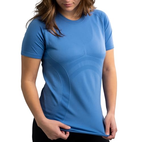 Incrediwear Women's Infrared Athletic Shirt - Performance Workout Shirt for Women, Boosts Circulation, Speeds Recovery, Active Wear (Blue, Large)