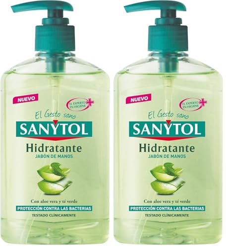 Sanytol con Protección Total Contra Agentes Externos, Jabón de Manos Hidratante, Aloe Vera, 250 Ml (Paquete de 2)