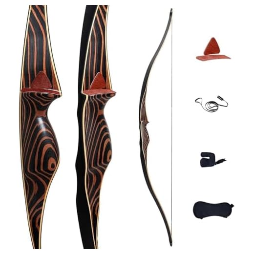 Deerseeker Outdoor Archery 54" Traditional Bow Hunting Longbow with Bamboo Core Limbs Handmade Recurve Bow RH/LH for Targeting Practice Shooting Youth & Adults Bow Set (50lb, Right Hand)
