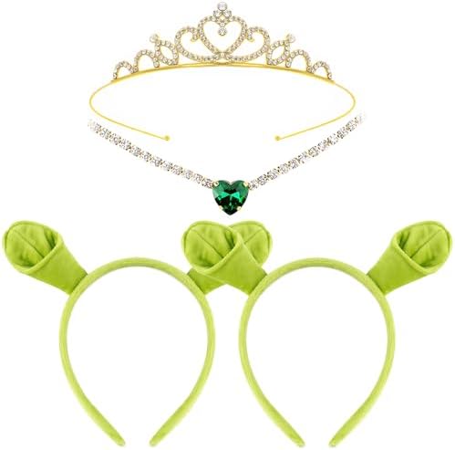 Bandeau Oreilles D'ogre Vert - Pour Halloween, Cosplay, Fêtes, Tissu Doux, Réglable, Accessoire Déguisement Monstre