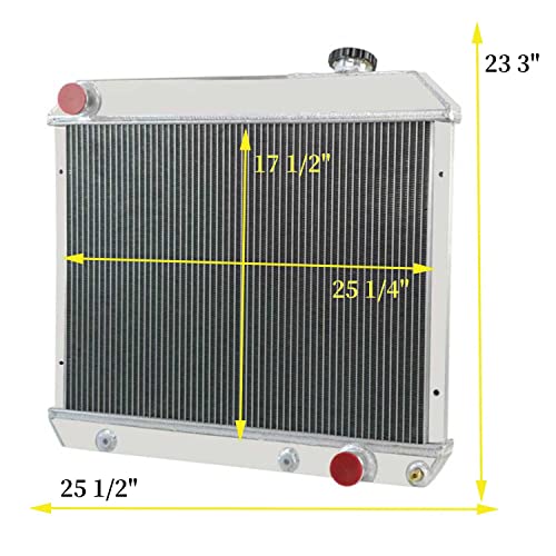 Colquee 4 Row Core All Aluminum Radiator &Thermostat Shroud 1 X 16" Fan & Relay Kit Compatible For 1963-1966 1964 1965 Chevy C10 C20 C30 Pickup V8 Oldsmobile #TOP2