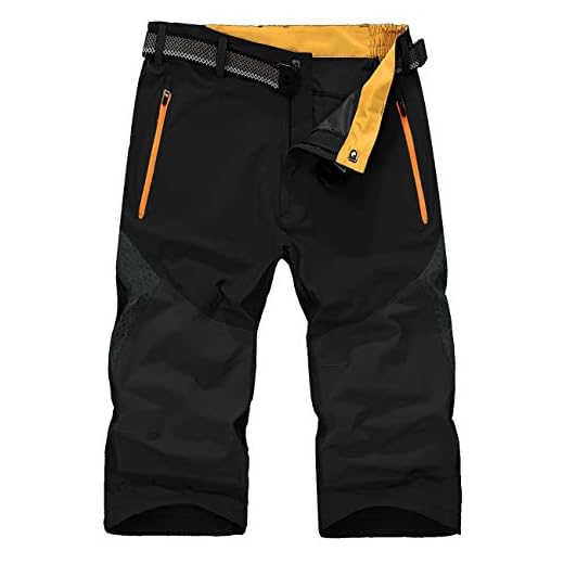 KEFITEVD Herr 3/4 snabbtorkande vandring safari shorts sommar tunna lätta shorts utomhus promenader korta byxor