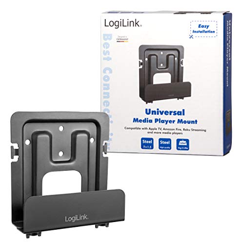 LogiLink BP0049 - Universeller Support für Multimedia-Player, Festplatten, Kabel, Satellitenboxen schwarz; einstellbare Tiefe 25-39 mm – Bild 6