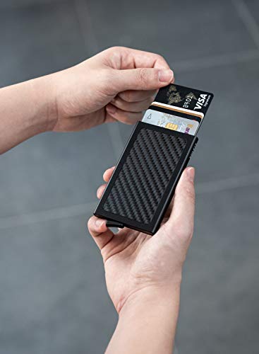 VULKIT Pop Up Wallet, Slim Minimalist Credit Card Holder For Men and Women RFID Blocking Mini Metal Case4