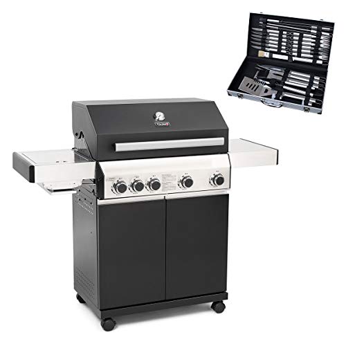 TAINO BLACK 4+1 Gasgrill Set inkl. Grillbesteckkoffer...