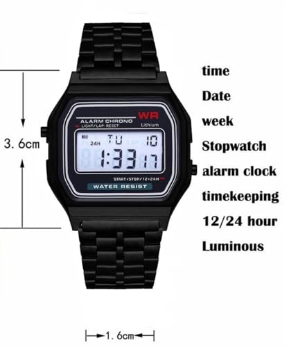 Image of Acnos Brand Digital 4 Colours Vintage Square Dial Unisex WR70ist Watch for Men Women Pack of 1 (WR70)