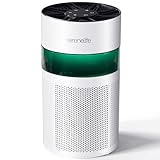 SereneLife Tragbarer Luftreiniger – Kleiner Luftreiniger mit Aroma-Box & Umgebungslicht, Hohe Filtrationseffizienz, 2-Gang, Timer & Schlafmodus, Filterwechsel-Erinnerung, 6 x 6 x 12 in. (Weiß)