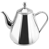 Hoypeyfiy Stainless Steel Teapot and Coffee Pot, 70OZ 2.0L, 6-8 Cup Capacity, Safe and Comfortable Handle, Suitable for Home, Cafés and Restaurants