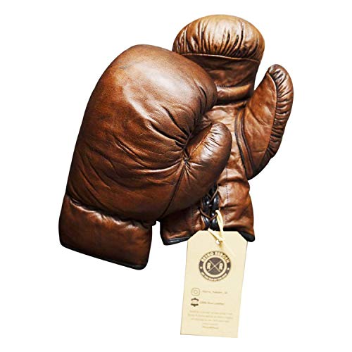 Retro Reborn Gants de boxe en cuir marron foncé 340 g Cover