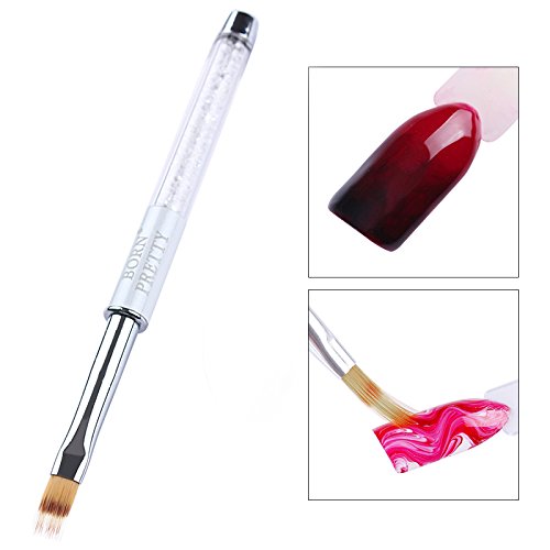 BORN PRETTY 1Pc Nail Art Gradient Painting Drawing Brush White Rhinestone Handle Pen Design Builder BORN PRETTY 1Pc Nail Art Gradient Painting Drawing Brush White Rhinestone Handle Pen Design Builder