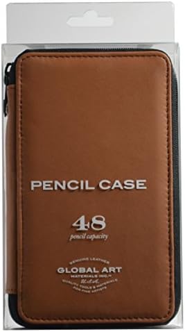 Speedball Art Products Genuine Leather Storage Case For Pencils, Markers, Pens And Art Supplies (Holds Up To 48 Standard Pencils, Antique Brown)
