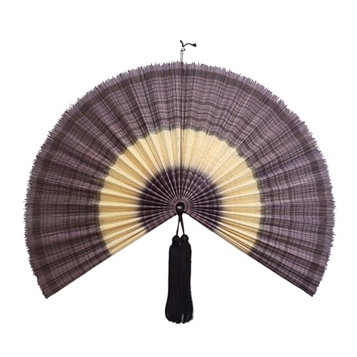 SUCHUBU Purple Bamboo Wall Fan, 40" Unique Handwoven Wall Decor,