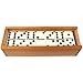 Double Six Dominos - 28-Piece Ivory Dominos Set for Adults and Kids - Classic Number Table Games Game for Family with Wooden Storage Case by Hey Play