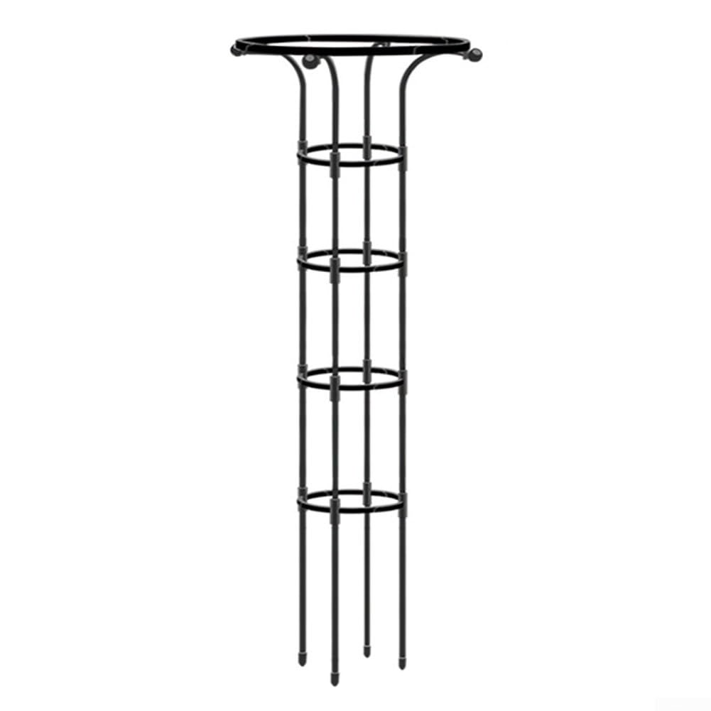 Metal Garden Trellis Obelisk Tower Support for Climbing Plants and Vines, Black Decorative Umbrella Frame for Indoor or Outdoor Patio, Balcony, or Garden Use(155CM)