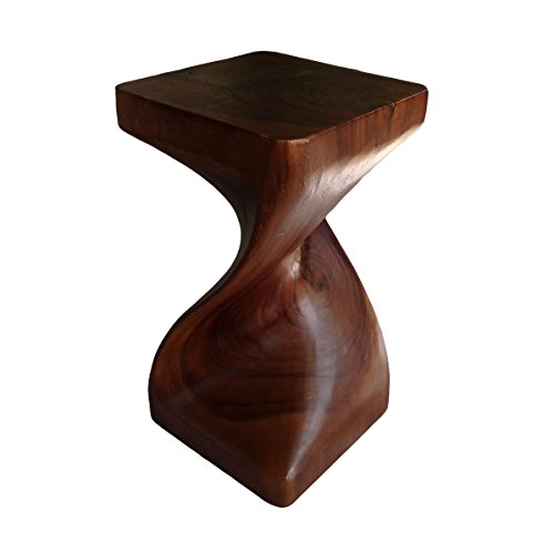 Asia Oriental único Twist 20 inch taburete de madera ~ mesa cuadrada mesa auxiliar ~ final por Collumino