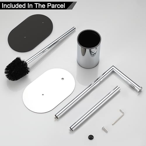 BVL Toilet Roll Holder with Toilet Brush Brushed, Stainless Steel Free Standing Toilet Brush, Toilet Brush and Toilet Paper Holder - Image 7