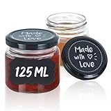 SPÜLMASCHINENGEEIGNET: Die Konfitügläser können mehrfacht benutzt werden. Sie können auch als Einmachglas, Einweckglas, Schraubglas oder Dessertgläser verwendet werden.