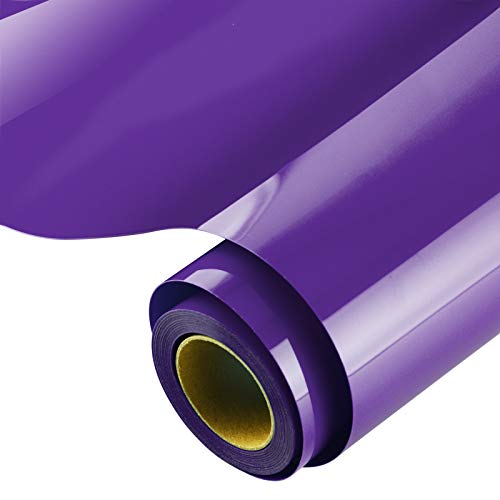 KISSWILL Purple Iron on Heat Transfer Vinyl, 12" x 6' HTV Vinyl for T-Shirts, Easy Cut and Weed HTV Vinyl Rolls Compatible with Silhouette Cameo Heat Press Machine