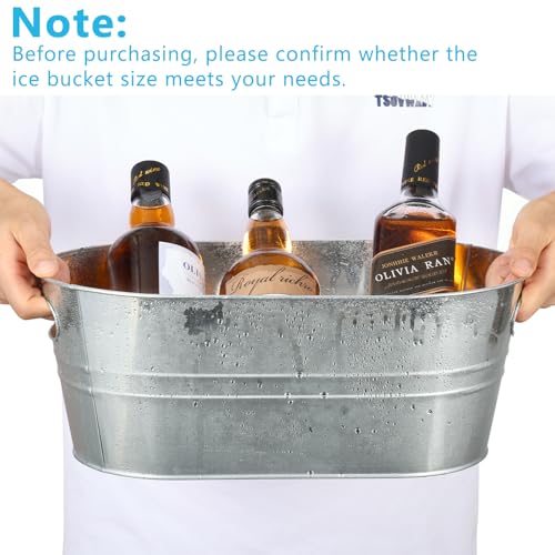 Miniatura 3 de 4 Cubos Galvanizados De 4 Galones Para Fiestas, Cerveza Y Bebidas Con Cucharas, Champán, Cócteles, Refrigeración De Vino, Suministros De Bar De Mimosa