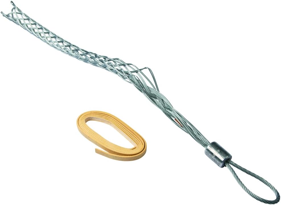 KLEIN TOOLS KSSK125-1 Double Weave Split Mesh Wire Pulling Grips, Offset Flexible Eye for Cable Diameter 1.25-Inch to 1.49-Inch, 16-Inch