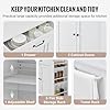 VEVOR Kitchen Island Cart, 32 Mobile Carts with Storage Cabinet, Rolling Table with Power Outlet, Spice Rack, Towel Bar, Adjustable Shelf, Drawer, Dining Living Room Portable Islands on Wheels, White